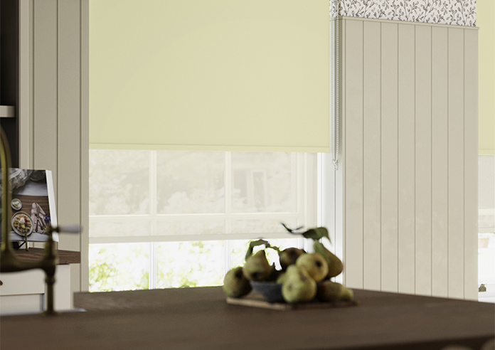 Rimini (Blackout), Sand & Optima Linen - Double Roller Blind - Image 5